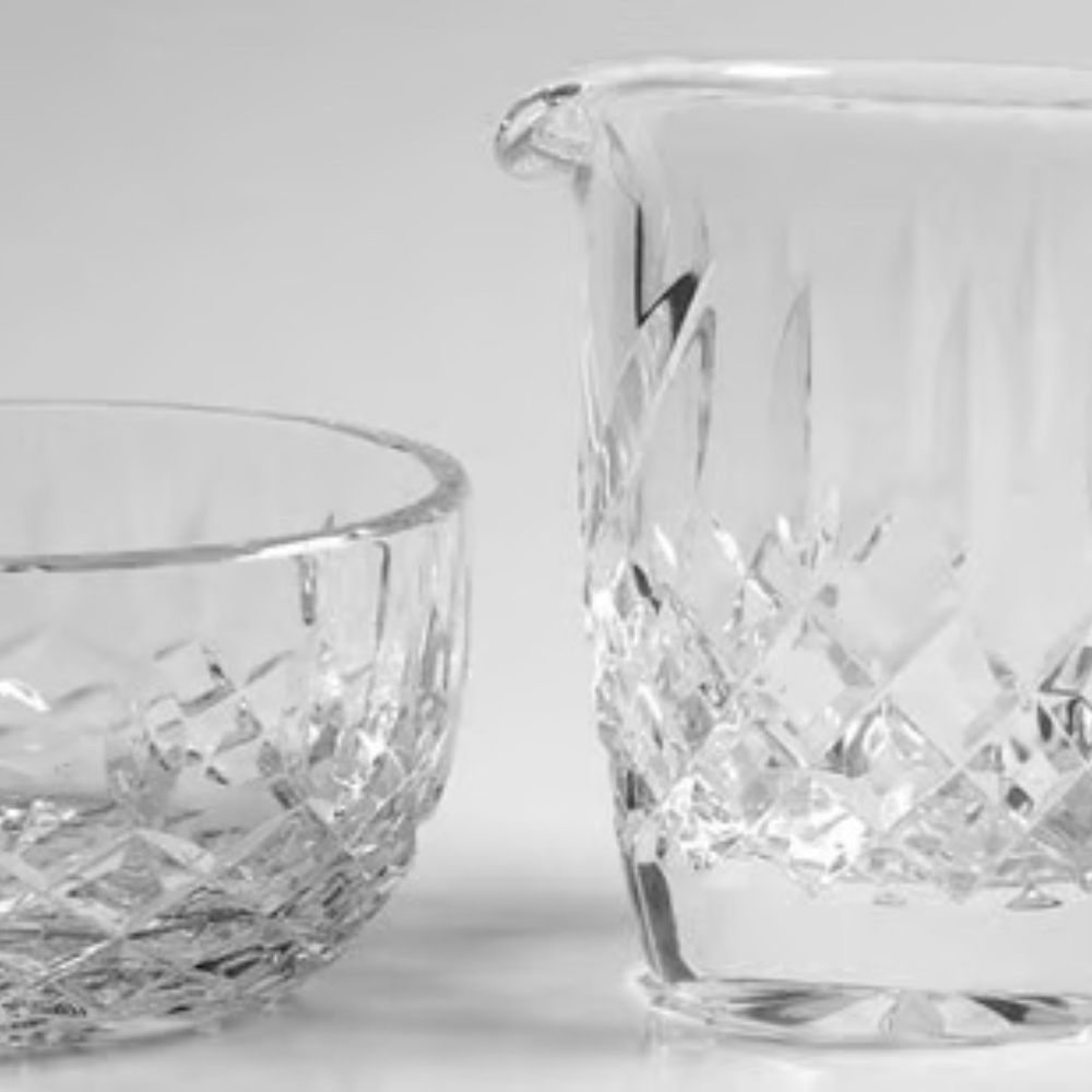 RARE‎ FIND Vintage Waterford Irish Crystal Lismore 4” Creamer and 4" Sugar Dish